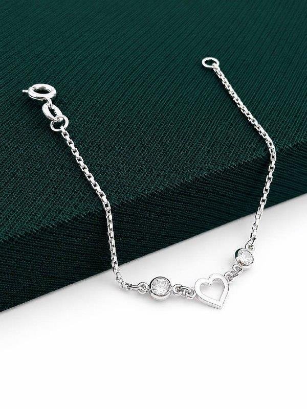 PULSEIRA INFANTIL CORAÇÃO VAZADO E PONTO LUZ