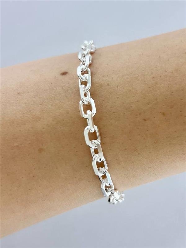 PULSEIRA MASCULINA ELO CADEADO CURTO